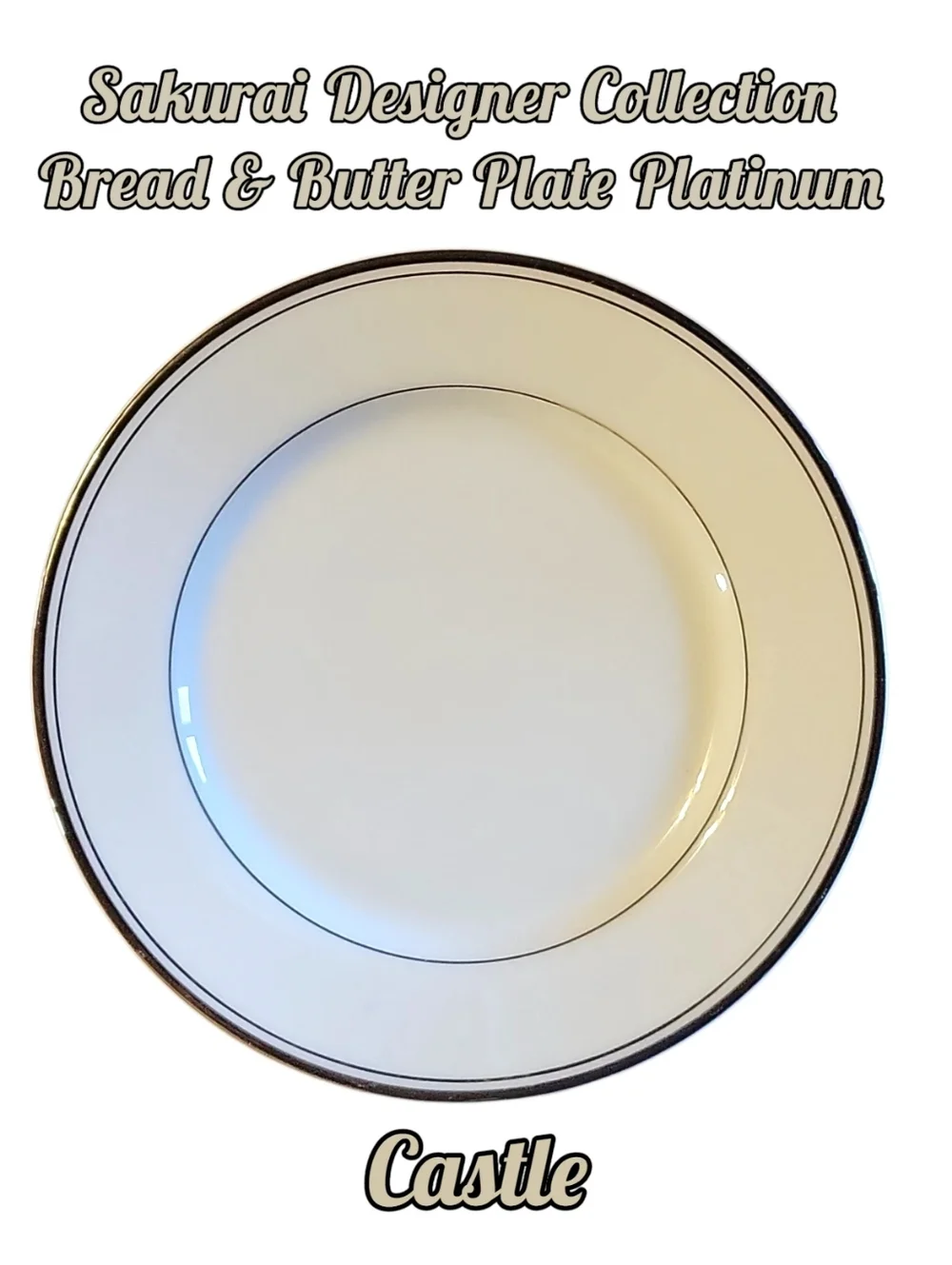 Vtg Sakurai Designer Collection Castle Bread & Butter Plate Platinum